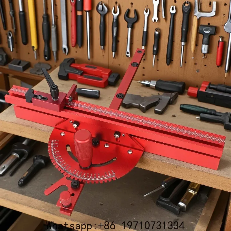 set-di-1-guida-per-troncatrice-e-1-righello-angolare-con-fermo-a-binario-da-400-mm-per-assemblaggio-e-taglio-per-sega-da-tavolo-fresatrice-utensili-da-banco-per-lavorazione-del-legno-e-fai-da-te