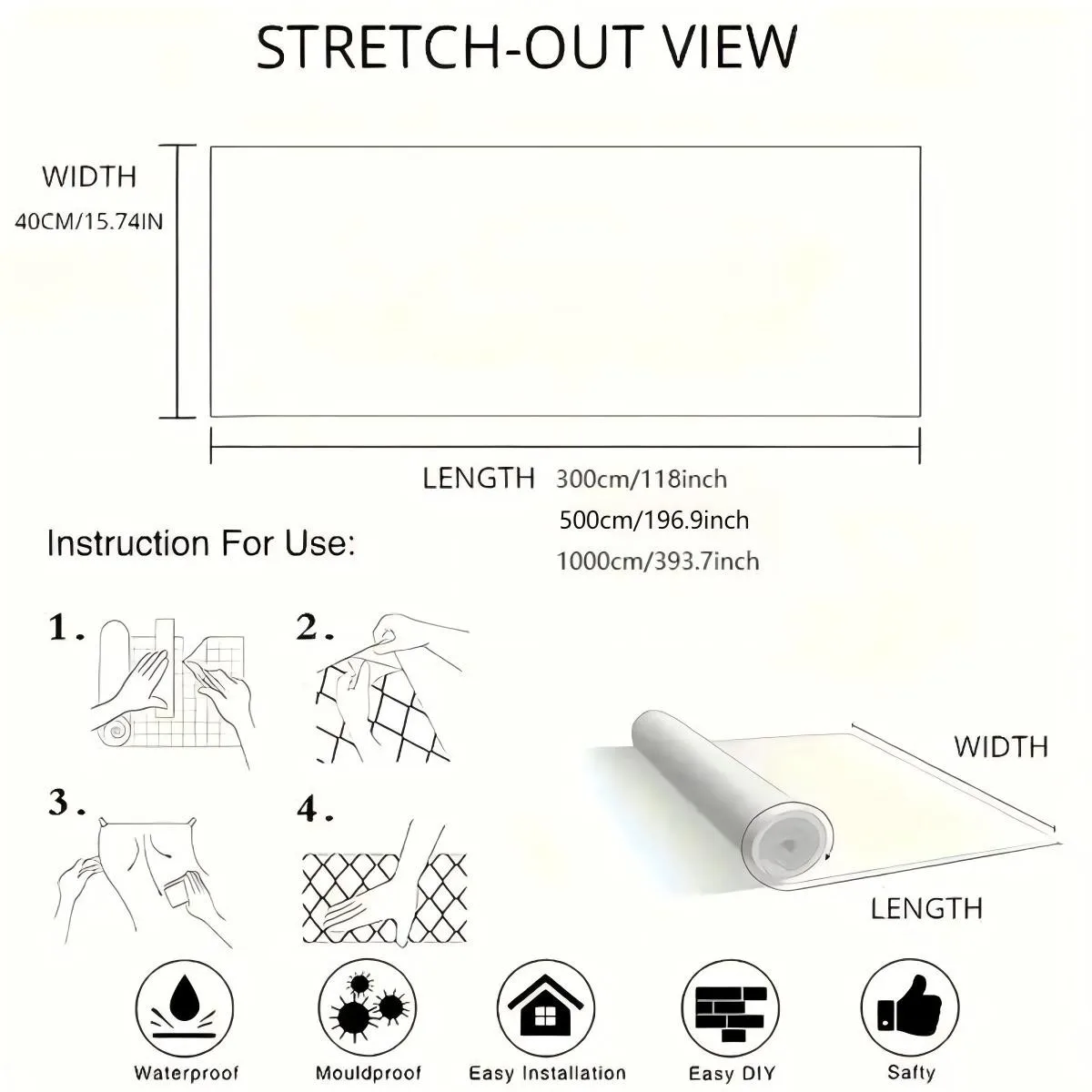 Self-adhesive Marble Pattern Wallpaper, 1 CountRemovable Waterproof Wall Sticker, Peel & Stick WallSticker for Rooms