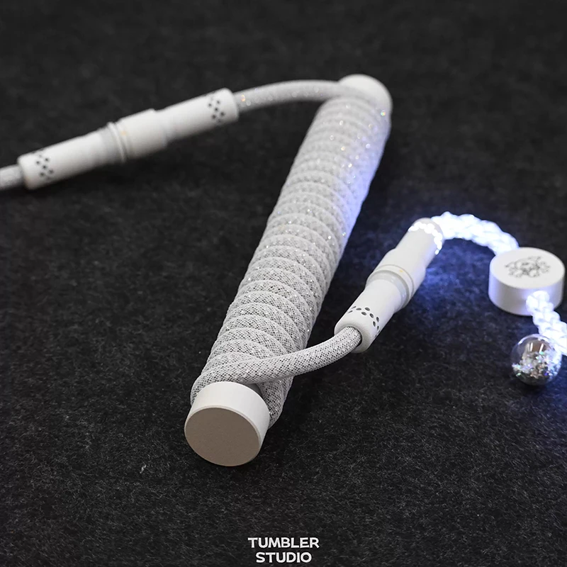 Tumbler studio Custom Mechanical Keyboard Cable RGB Aviation Connector Cable Three-Segment Glowing Keyboard Cable