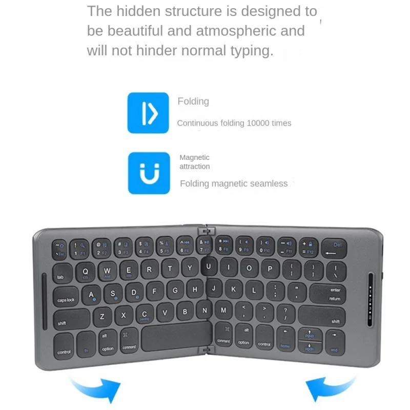 Imagem -04 - Teclado sem Fio Bluetooth B088double-folding Emenda sem Costura Ultra-fino Portátil Aplicável Telefone Móvel Tablet Laptop