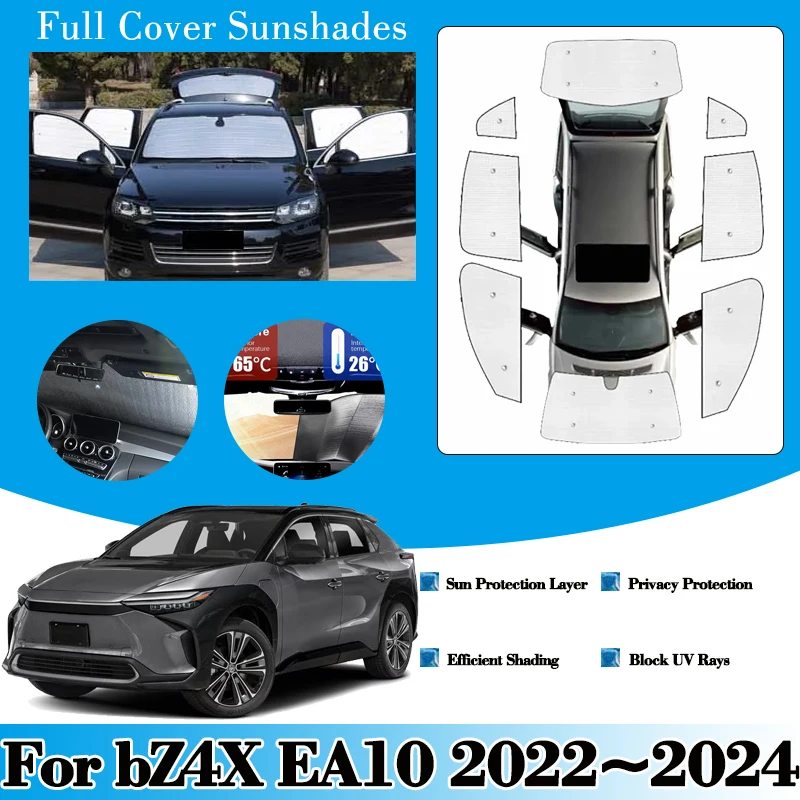 For Toyota bZ4X EA10 2022~2024 Subaru Solterra Car Windshield Visor Full Window Sun Protection Anti-UV Sunshade Auto Accessories