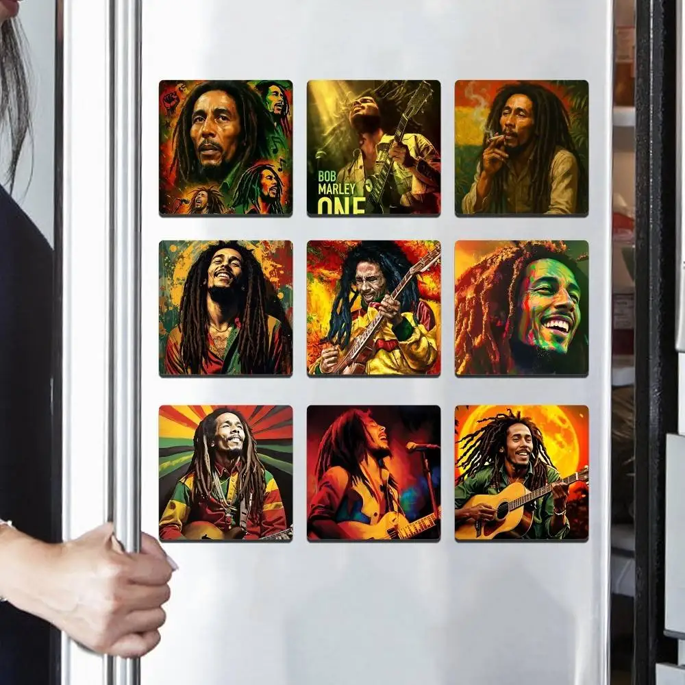 Jamaican Bob Reggae Marley 1pc Fridge Magnet Personalized Magnetic Photo Holder Durable Square Picture Surface Fridge Magnets