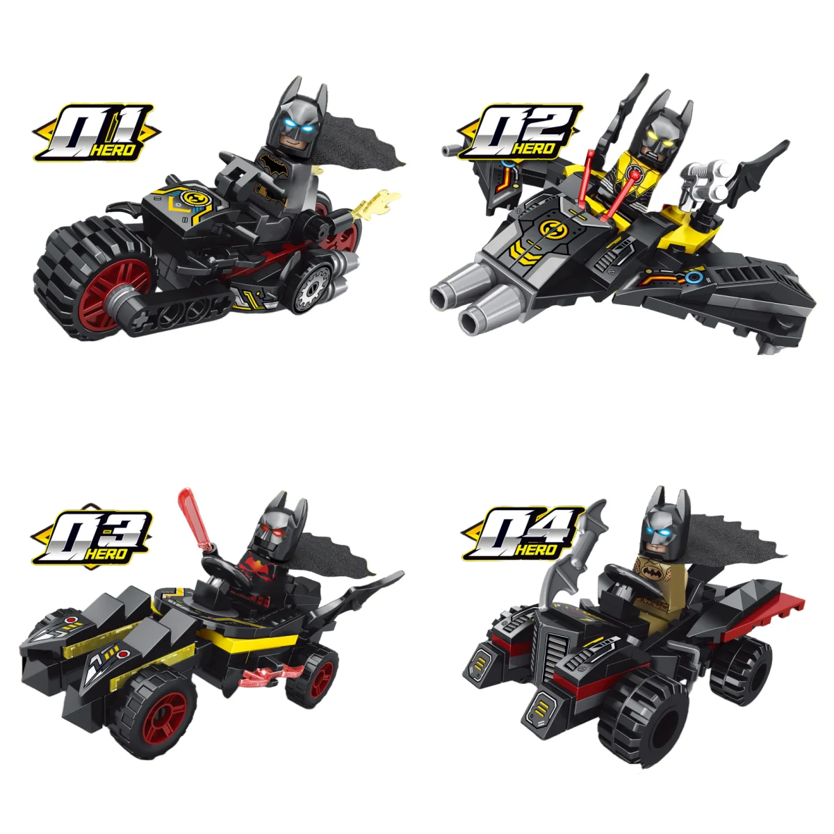 Batmobile Vehicle Model Building Blocks Creative Car Mini Figure Anime Model Bricks Set DIY Toys Birthday Gifts view 4