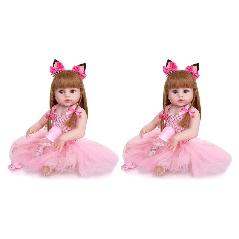 

48cm Washable Girl for Doll Baby with Hair Soft Toy for Newborns Infa