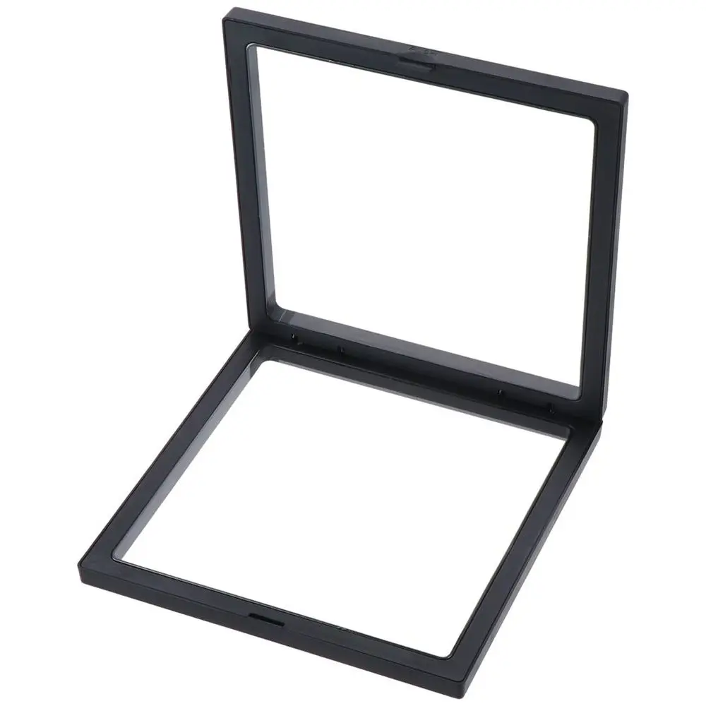 5PCS Plastic 3D Floating Display Case 7x7x0.8inch Square Shape Floating Display Frame Fossil Floating Display Frame Specimen