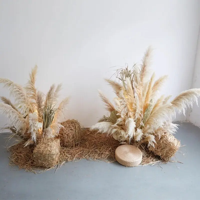 Simulated reed landscaping Indoor Internet celebrity dried flower scene arrangement Clothing store window decoration Advanced