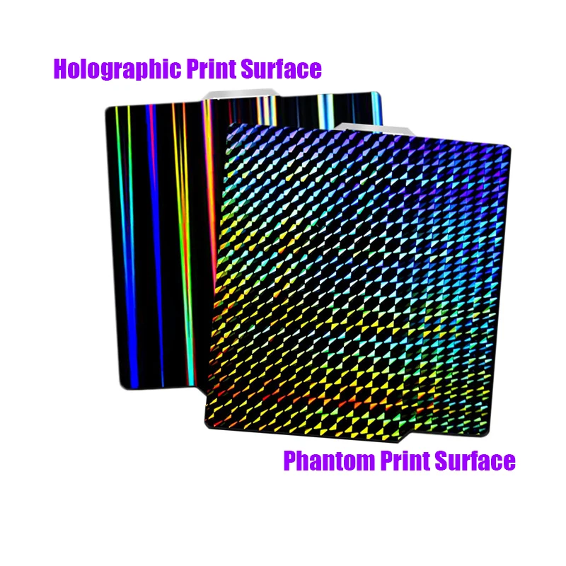 PEI Spring Steel Build Plate for 3D Printer - Holographic/Phantom & Smooth Dual-Sided Magnetic Print Surface 235x235mm 257x257mm