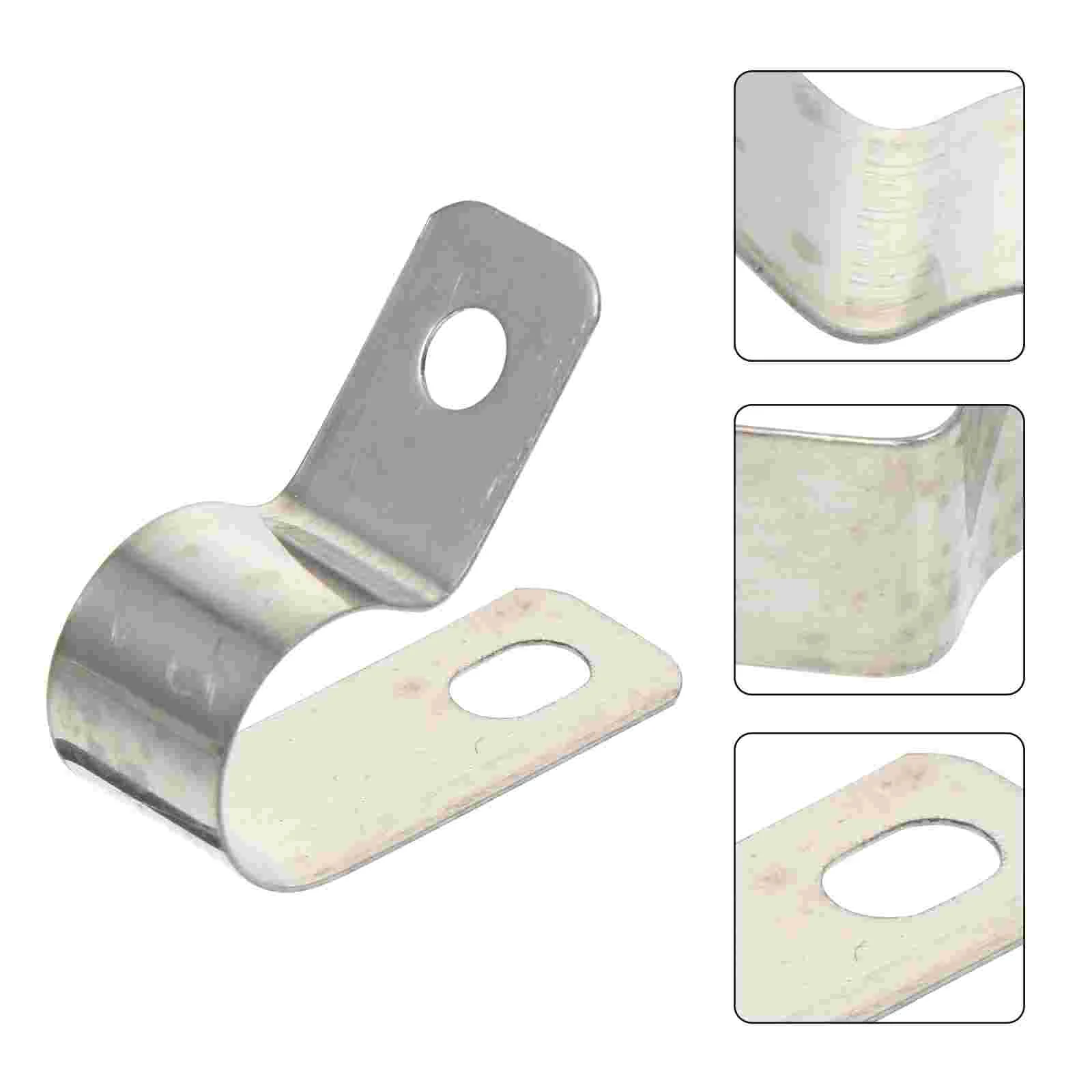 

20 Pcs Cable Fixing Buckle R Type Clamp Patch Cables Wire Rope Clips Silver Fixator Cord