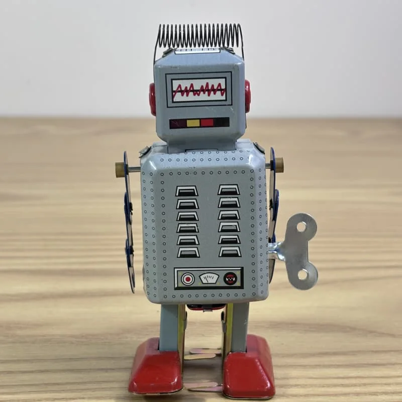 [Divertido] colección clásica, mecanismo de relojería Retro, juguete de lata para caminar de Metal, Robot reparador Vintage mecánico MS249, regalo para niños