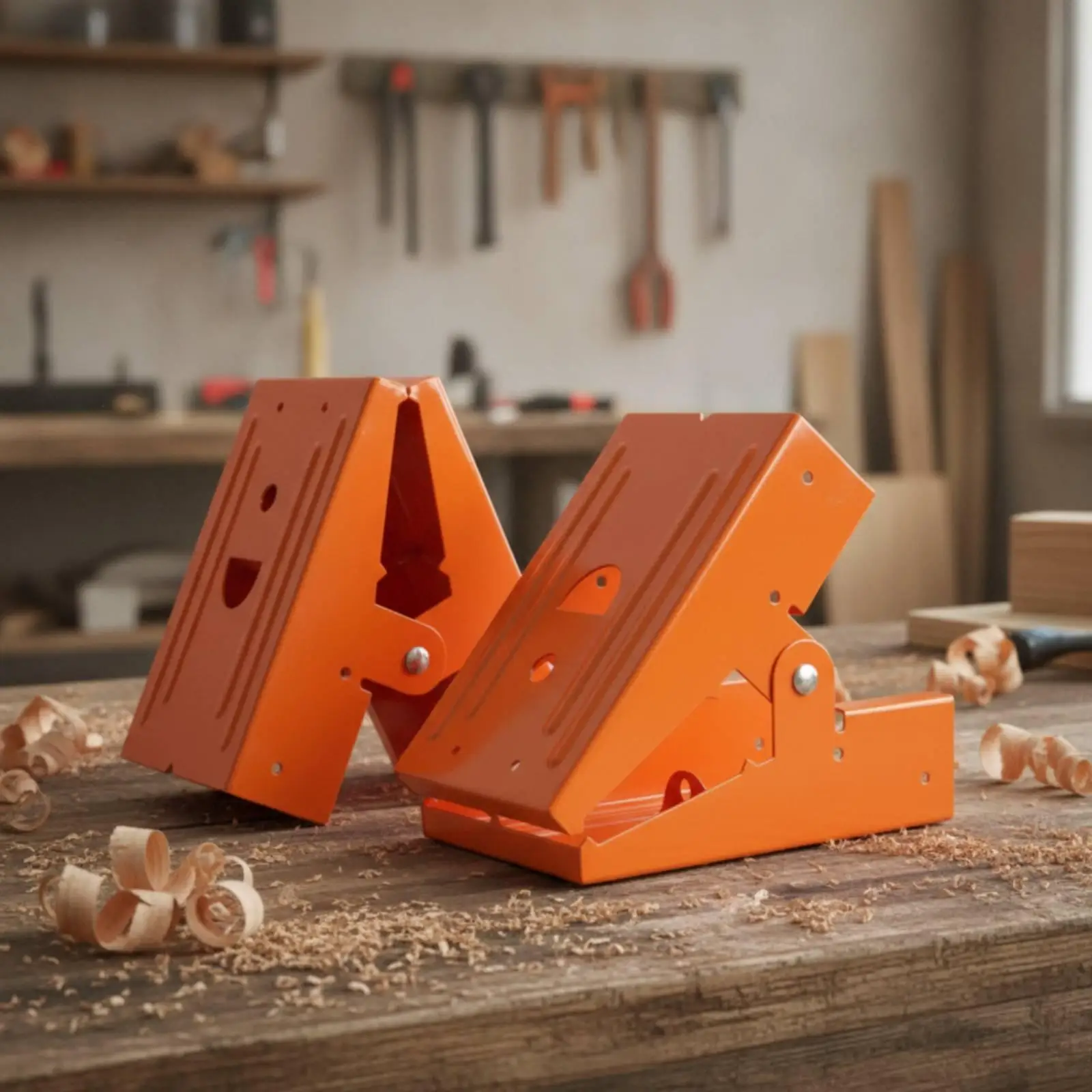 2 Pieces Lumber Working Sawhorse Clamp Bracket Pre-Drilled Sawhorse Clamp Bracket with Toothed Clamping Areas Quick Setup for