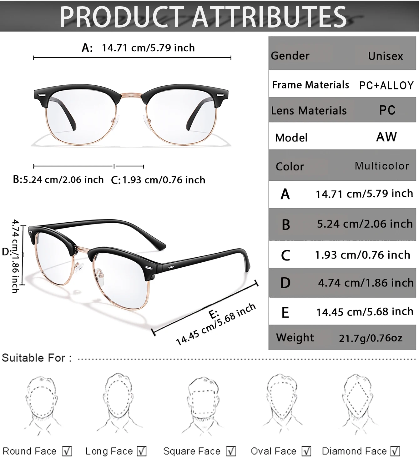 1 Paar/3 Paare/6 Paare photochrome Lesebrille mit Metall-Halbrahmen, Anti-Blaulicht, zum Surfen im Internet +150 +200 – Detail 2