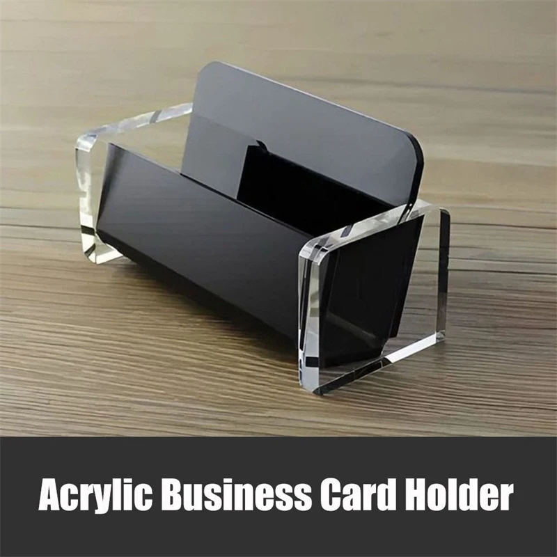 

Clear Acrylic Business Card Holder For Desktop Name Card Display Stand Storage Organizer With Creative Design Office Supplies