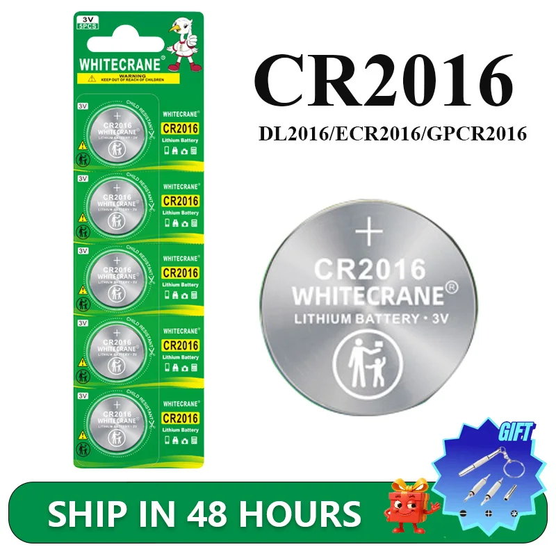 

CR2016 3V Lithium Coin Battery High Capacity Li-MnO₂ CR 2016 KCR2016 KL2016 Coin Cell Batteries Watch Battery for Toys LED Ligh