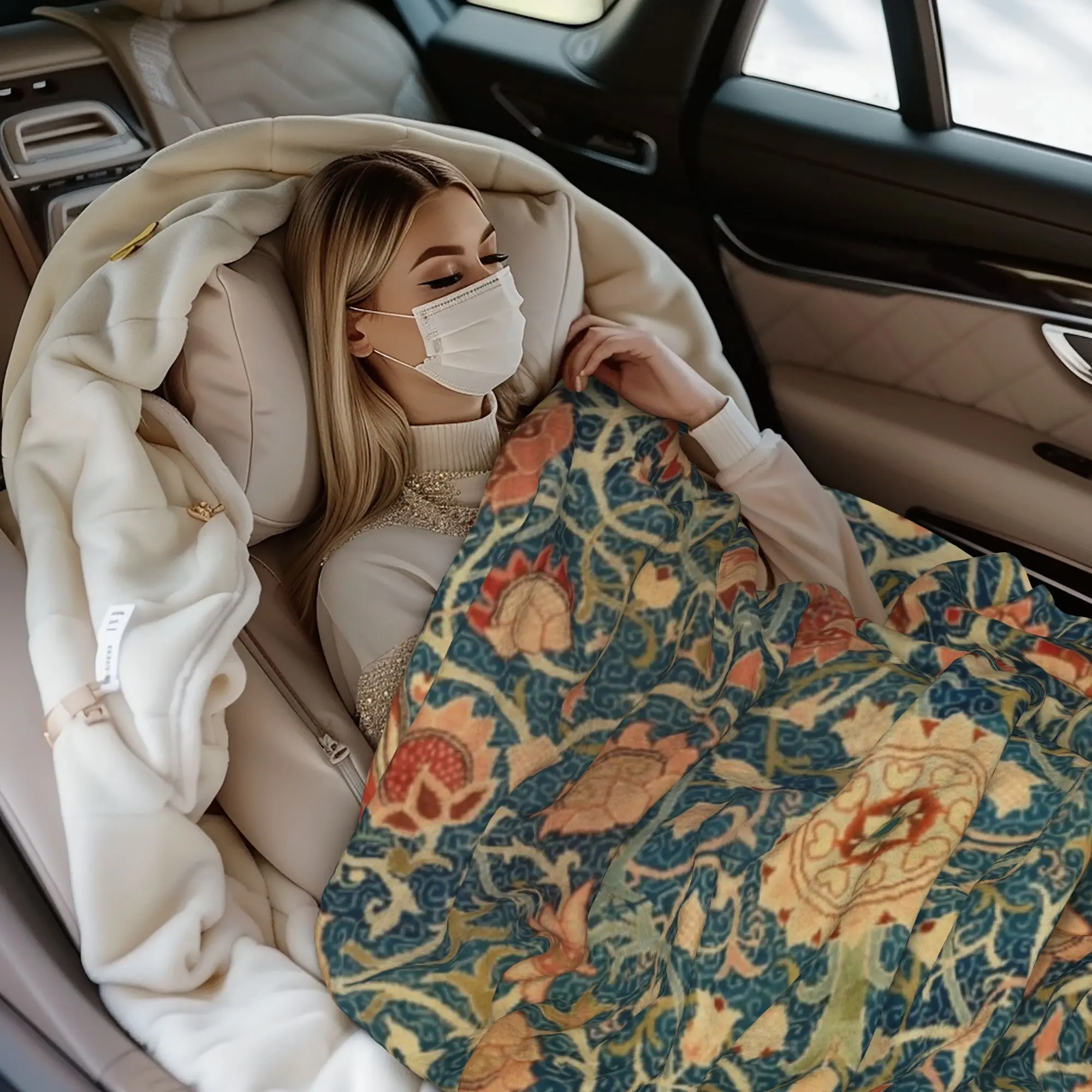 هولاند بارك ويليام موريس غطاء بطانية الفانيلا خمر الأوروبية خفيفة الوزن رقيقة رمي البطانيات الفراش لحاف متعدد الوظائف #2