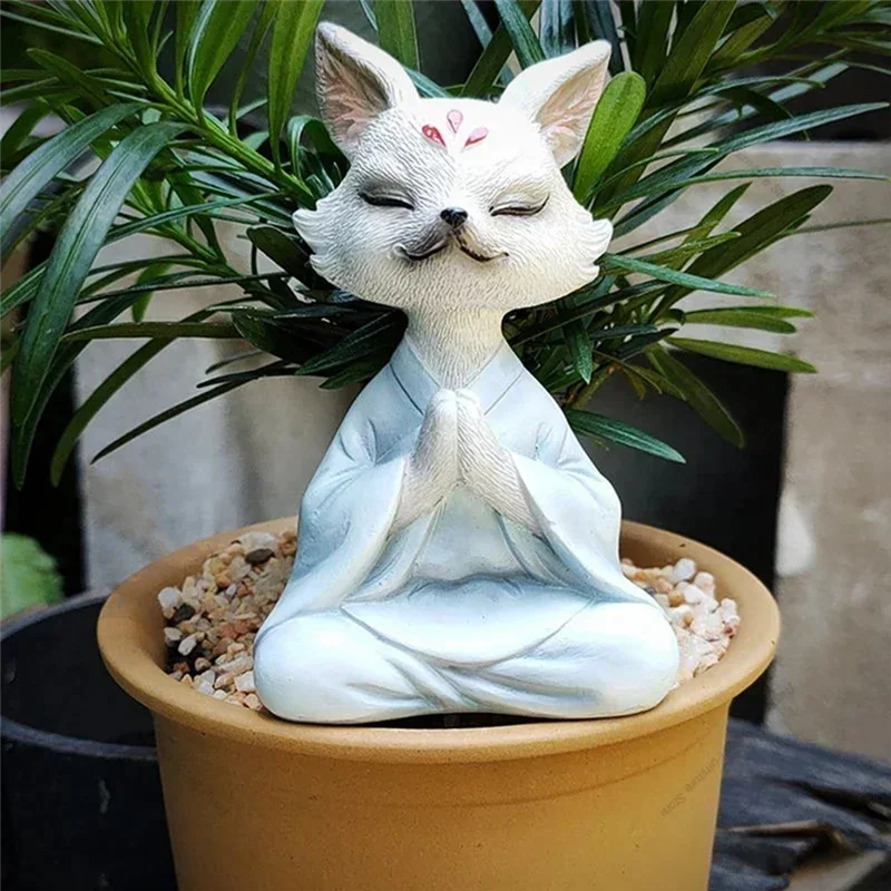 ABZL figuritas de nueve colas, figuritas y miniaturas estéticas para habitación, dormitorio, jardín, manualidades simples y bonitas para decoración del hogar