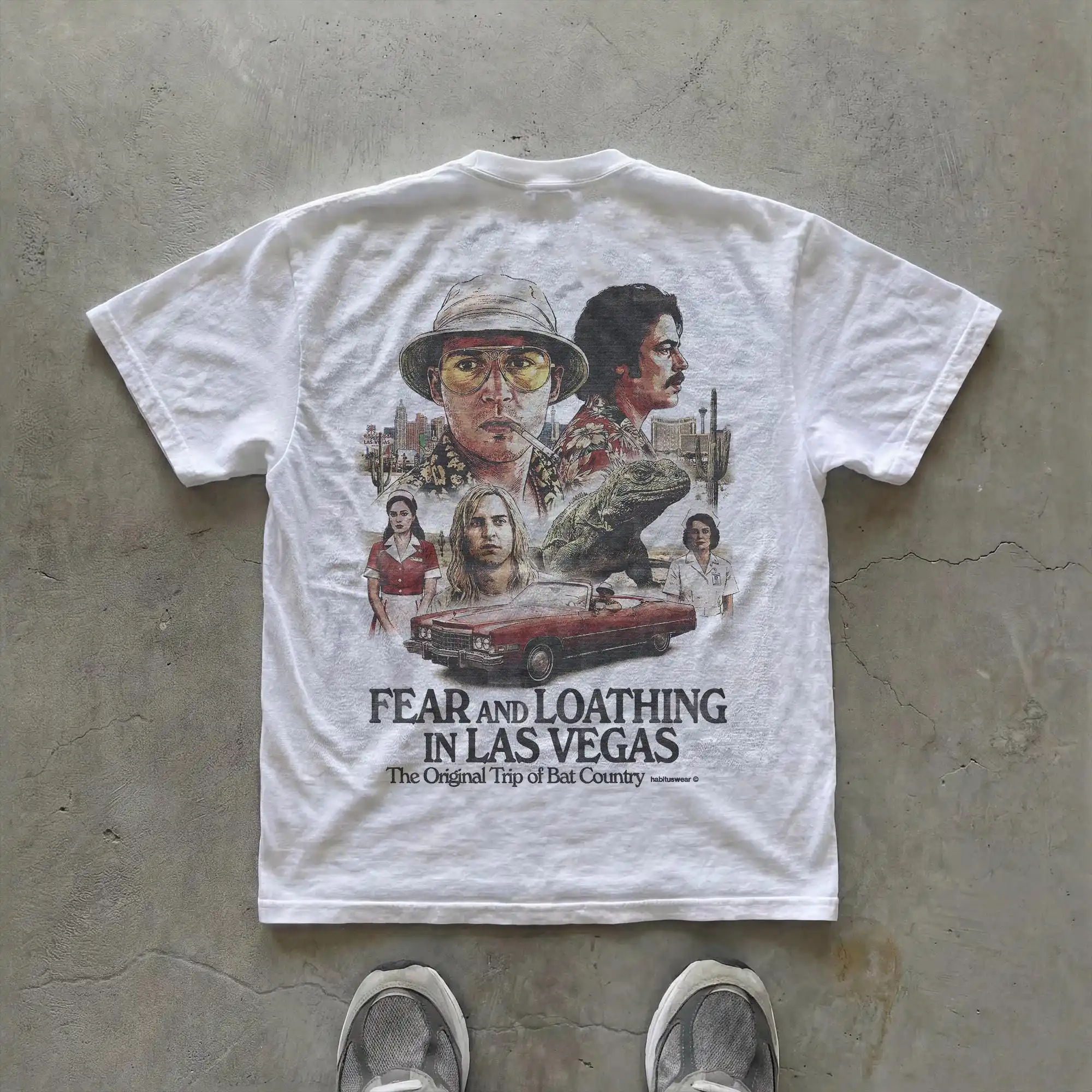 Fear and Loathing in Las Vegas T-Shirt Vintage Movie Tee Summer Men's and Women's Loose and Breathable T-shirt Top