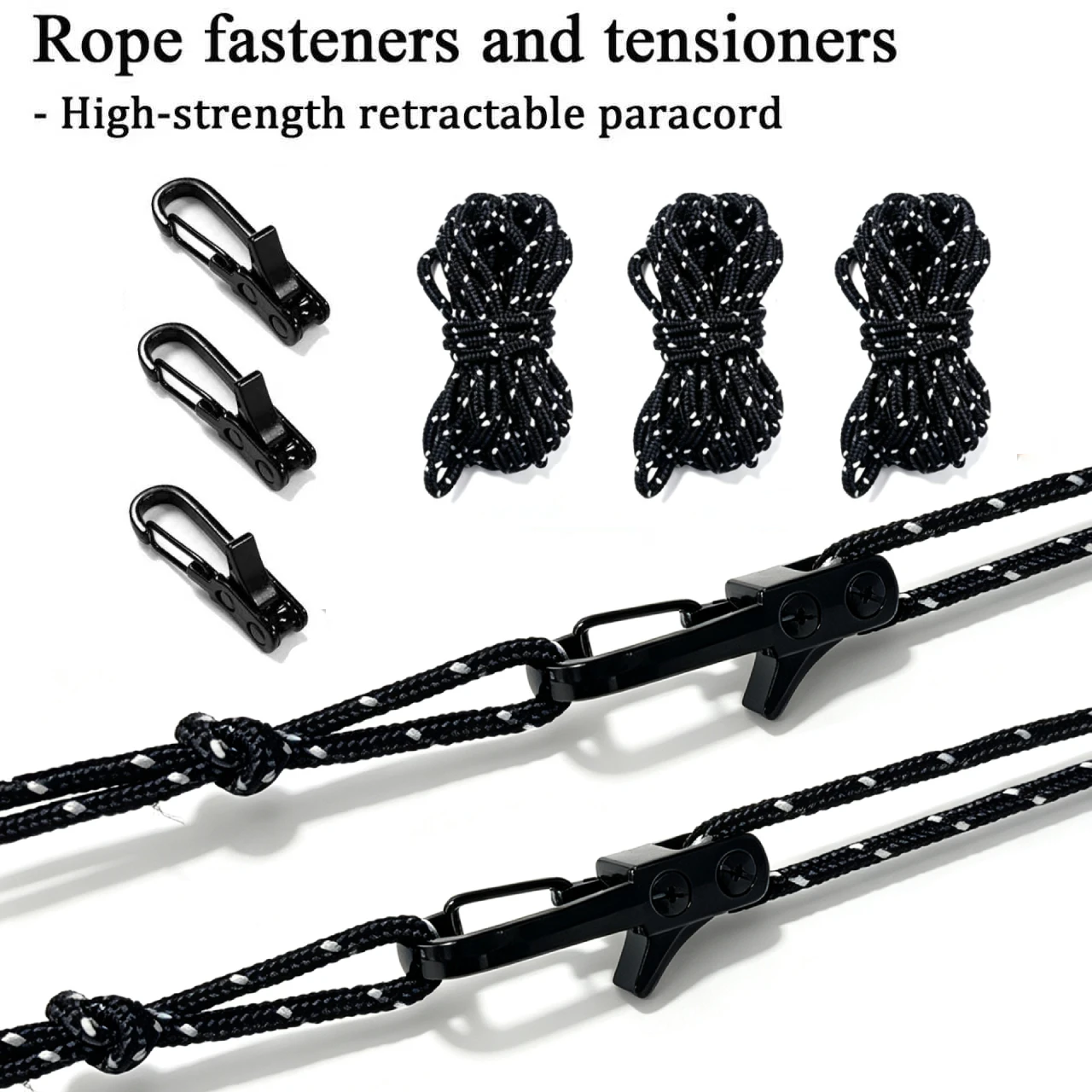 Adjustable Rope Tensioner, Outdoor Cord Tightener for Camping, Awnings, Hammocks & Boats