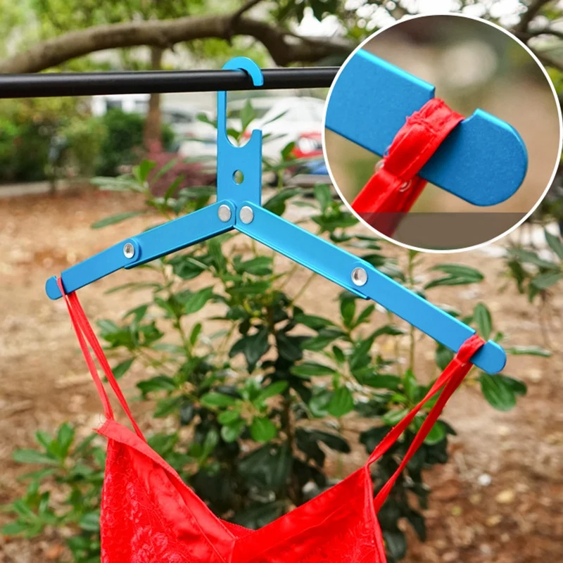 ที่แขวนเสื้อโค้ทแบบพกพา4ชิ้นอะลูมินัมอัลลอยไม้แขวนเสื้อพับได้หลากสีสำหรับแขวนกลางแจ้ง