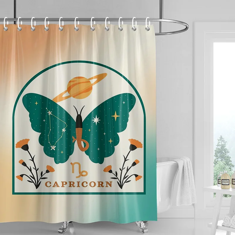 Illustration Printed Shower Curtain-Modern Simple Design Home Hotel Waterproof Bathroom Decorative Partition Curtain 150x180cm