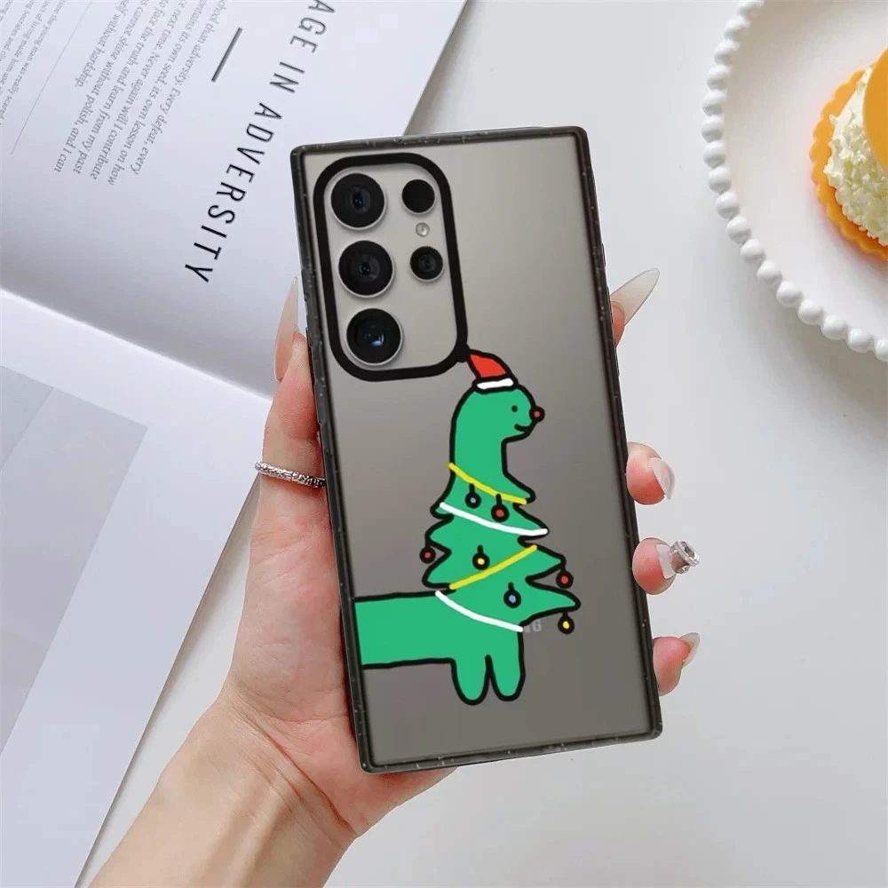 

Creative Tree Dinosaur Acrylic Black Border Case for Samsung Galaxy S26 S25 S24 S23 Ultra S26U S24 S25+ S26 Plus Protective Case
