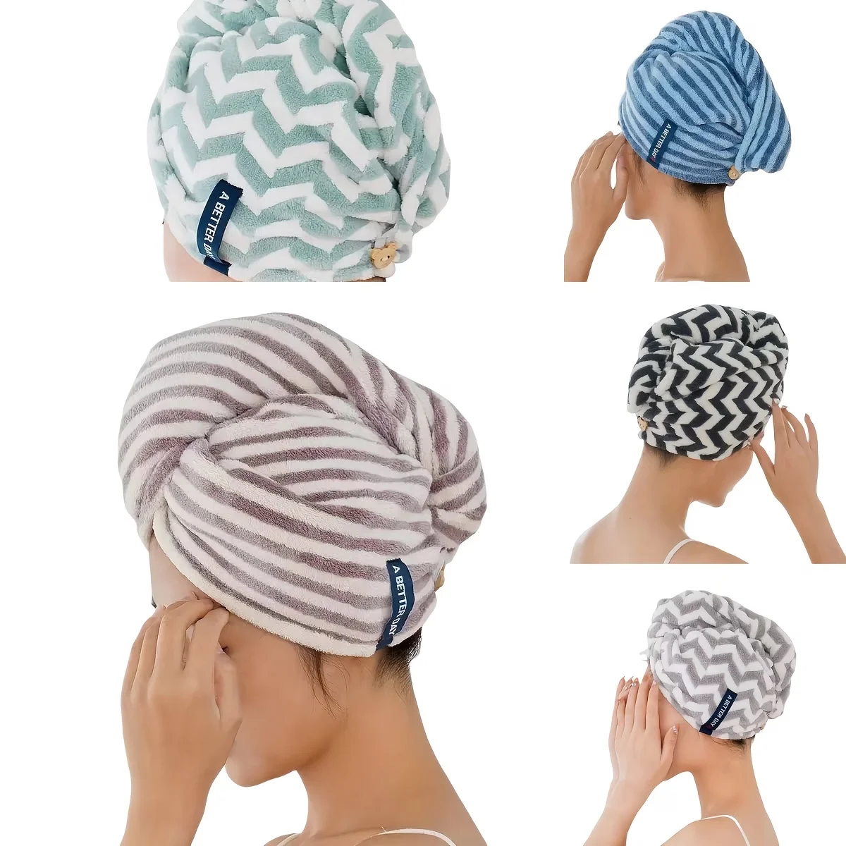 1 PC Super Absorbent Soft Hair Towel Quick Dry Head Wrap Bonnet for Women Girls Bathroom Hair Dry Wrap Comfortable Hair Accessor