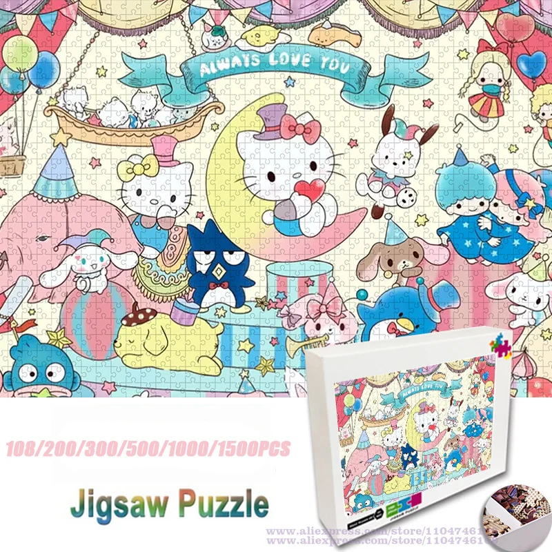 

Sanrio Hello Kitty Puzzle Jigsaw 108/200/300/500/1000/1500Pcs Intelligence Puzzles for Kids & Adluts Unisex Unique Gifts