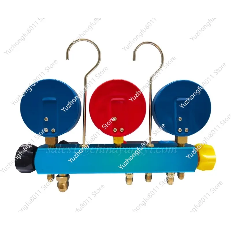 5 Valve Manifold Gauge 80mm R410A R134A R22 R407C Refrigerant Pressure Gauge Vacuum gauge meter Air Conditioner Service tools