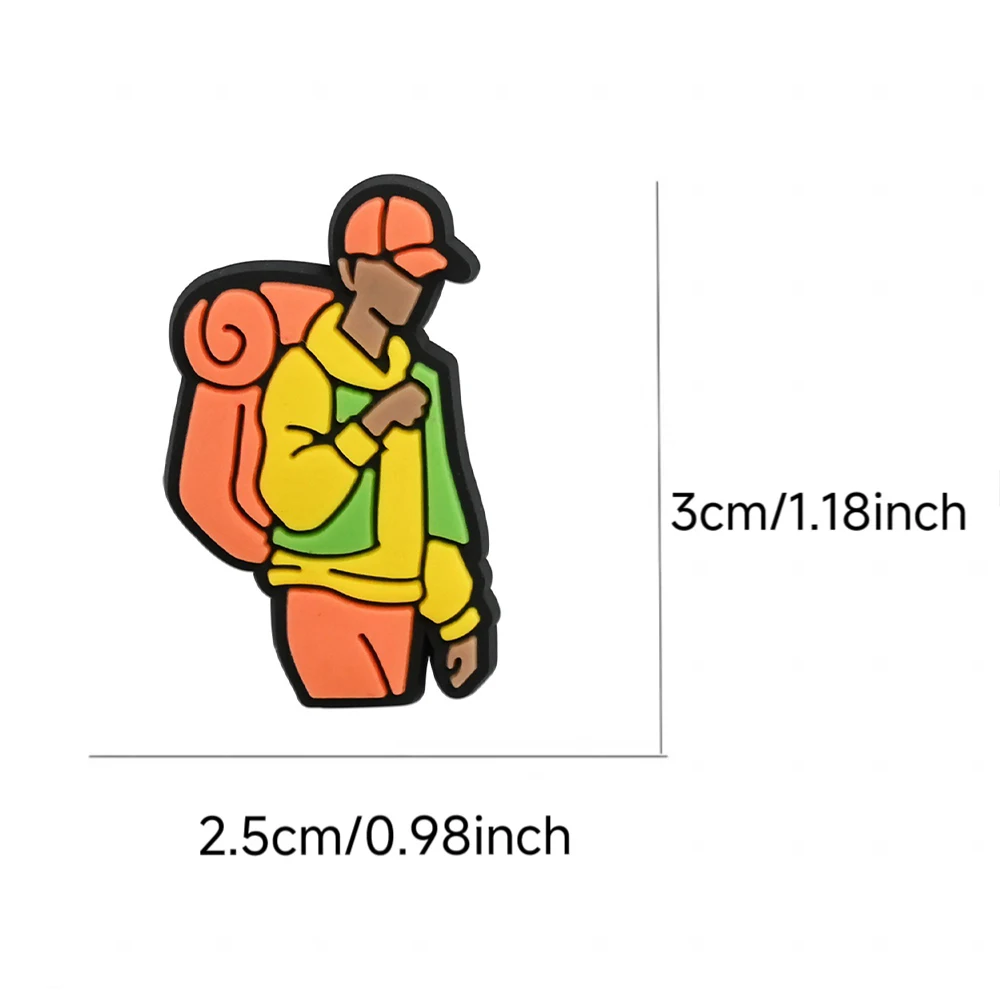 New 1-21Pcs Cartoon Outdoor Camping Series PVC Shoe Charms Accessories DIY Creativity Sandal Wristbands Decorations Party Gifts