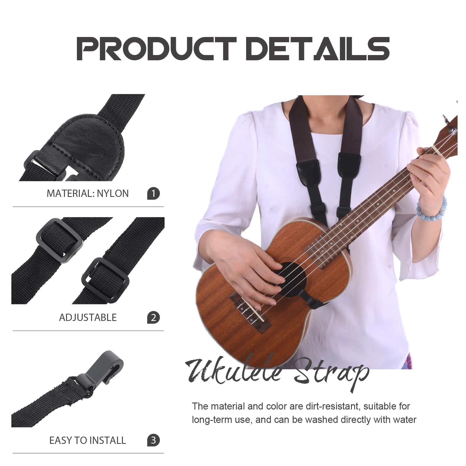 

Ukulele Strap Guitar Belt Rope Accessory Instrument Accessories Bass Straps Electric