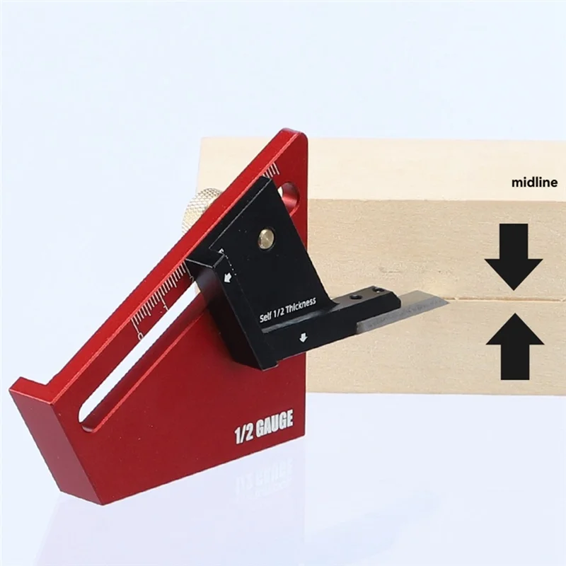 

A38Q-Half Centered Marking Gauge Center Marking Gauge Wood Woodworking Trimmer Adjustment