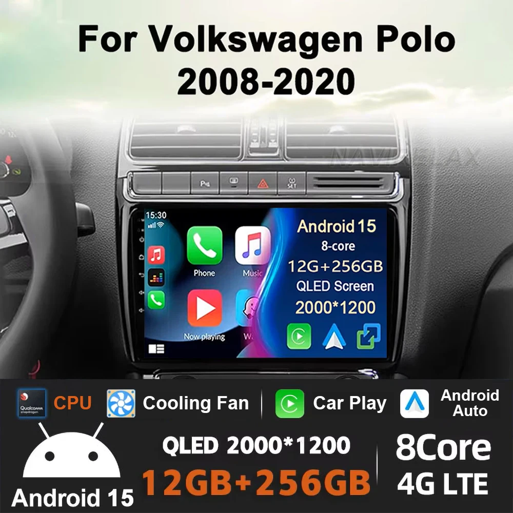 ل Volkswagen VW Polo 5 Sedan 2008 - 2020 راديو السيارة أندرويد السيارات مشغل وسائط متعددة الملاحة نظام تحديد المواقع Carplay ستيريو السيارات #1