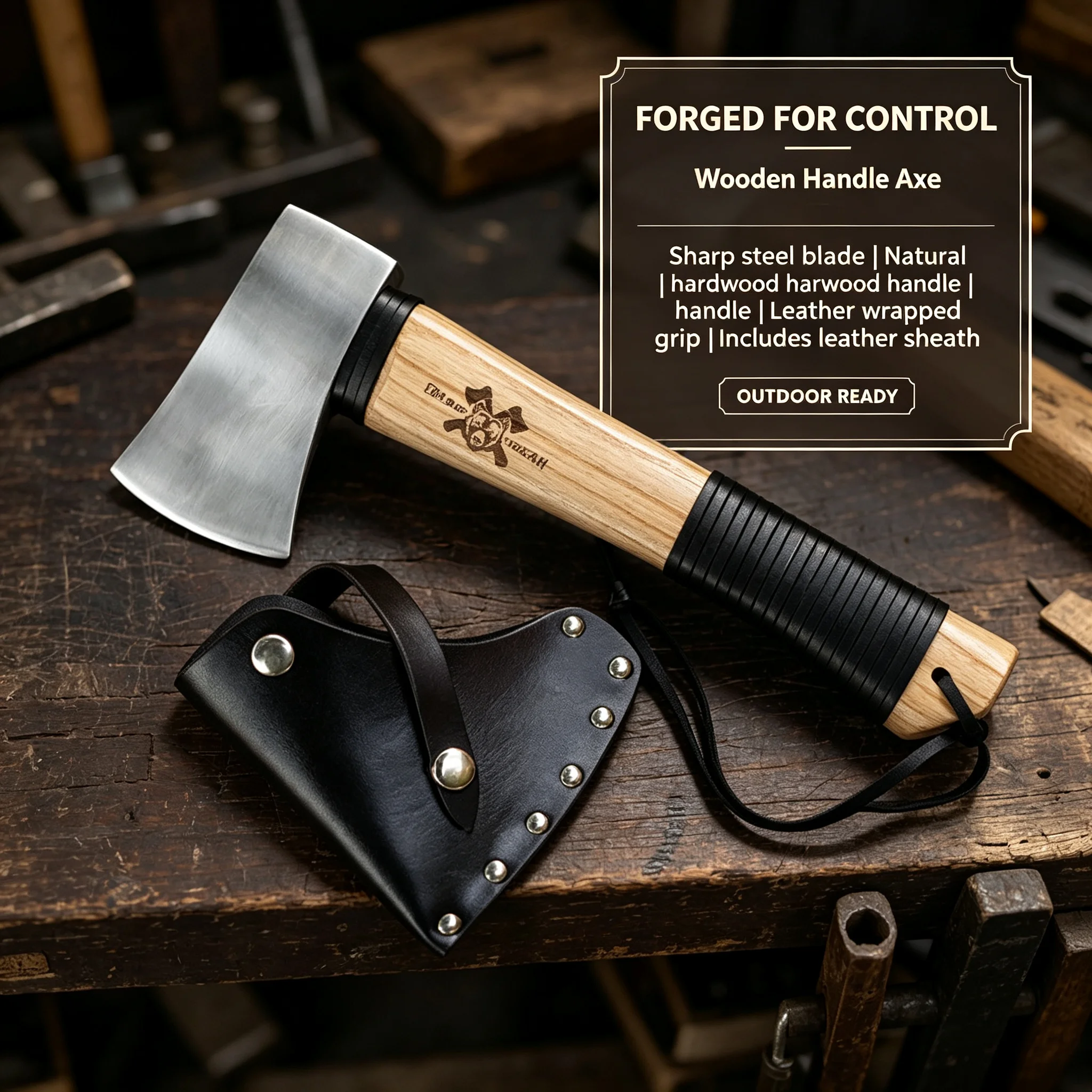 Forge axe, forge fire axe, chop firewood, camp axe, outdoor town and house moving tools, small hand axe
