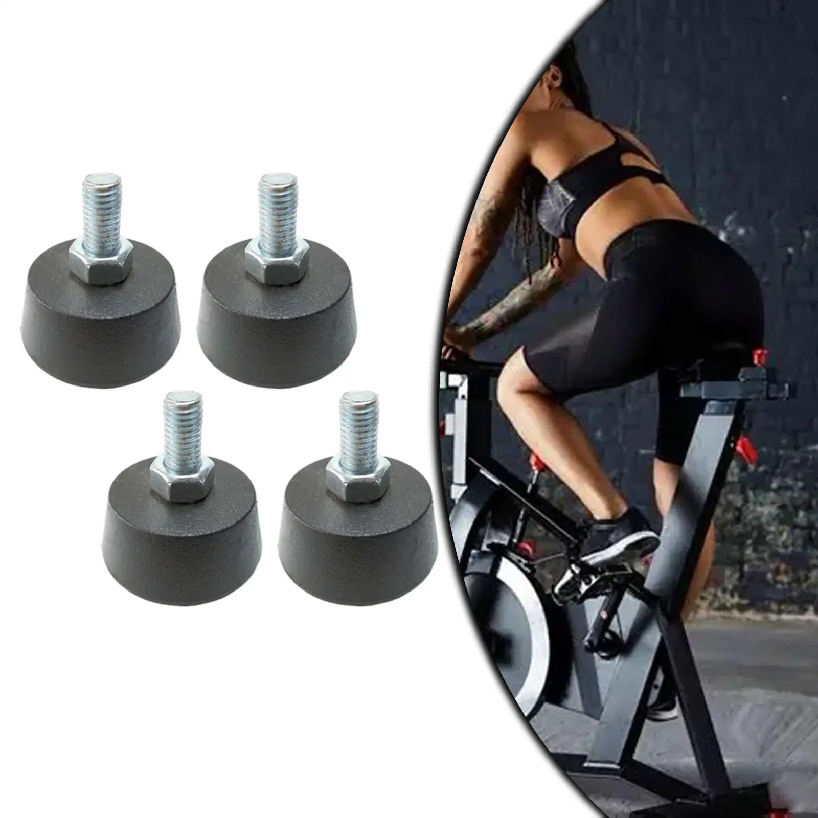 

4x подставка для велотренажера, подставка для ног, аксессуар для спортзала, нескользящая, простая установка, выравнивающий винт, подставка для ног, выравнивающая нога для велотренажера