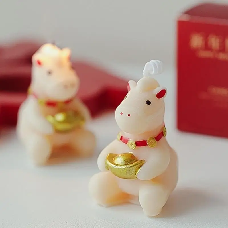 Elegant Candlewax Horse Item Permanent Flame Great As Relocation Present X3UC