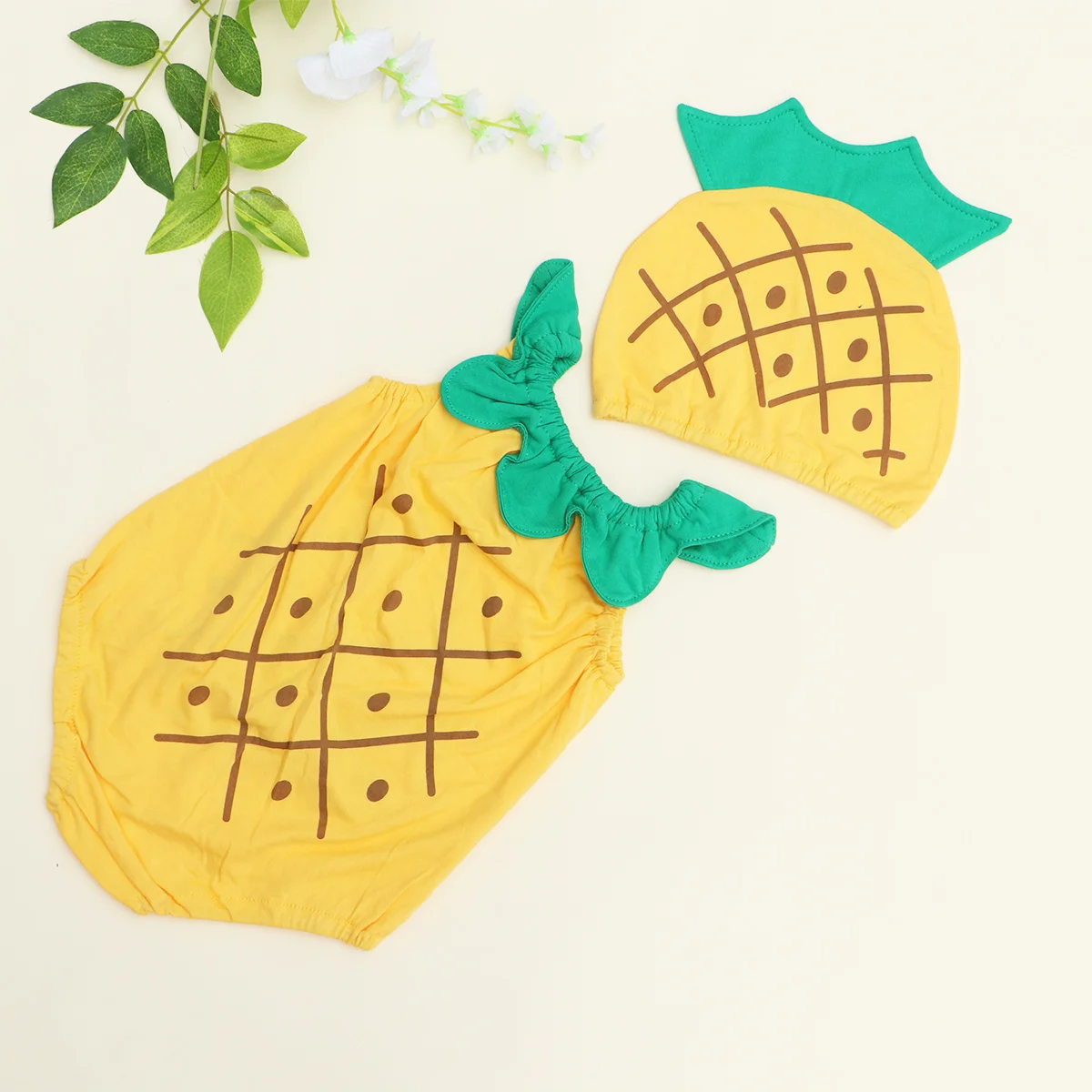 

Cotton Baby Jumpsuit Sleeveless Pineapple Fruit Shape Infant Toddler Summer Casual Play Vacation 070cm Pineapple Jumpsuits