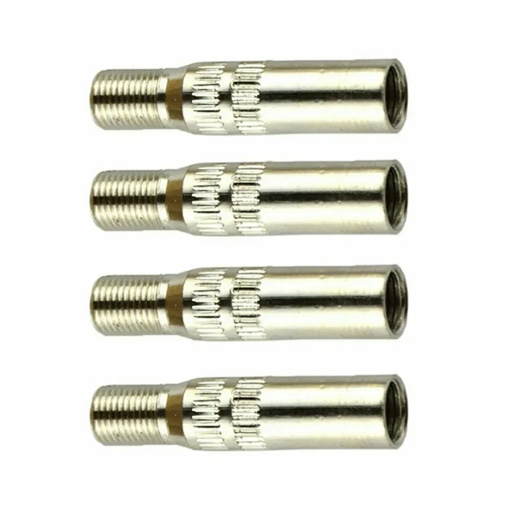 4Pcs Tire Wheel Valve Extension Extender Cap Stem Chrome Plated Brass Wheel Tire Valve Cap Air Tire Stem Extender Adapter