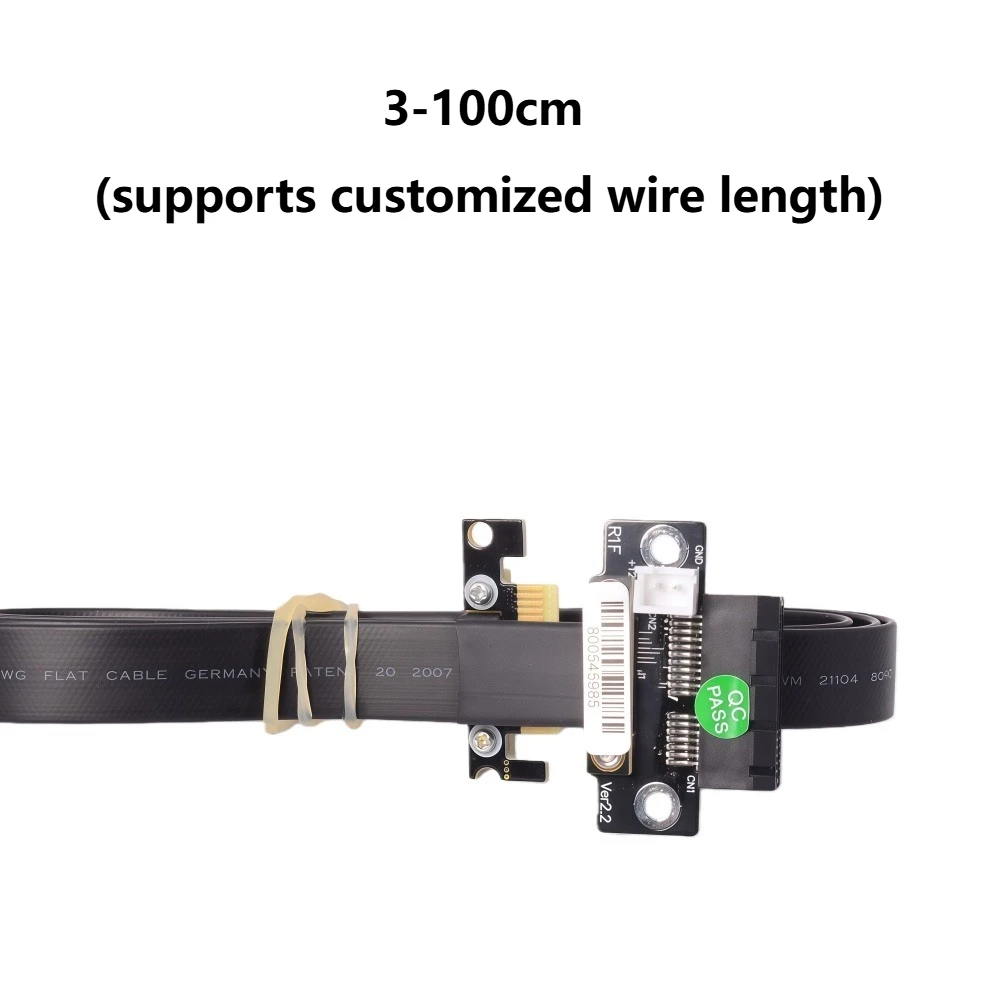 PCI-E 3.0X1 إشارة تمديد الناهض كابل مزدوج 90 درجة الزاوية اليمنى 8G/bps لشبكة الصوت بطاقة USB الاصبع الذهبي 3-100 سنتيمتر