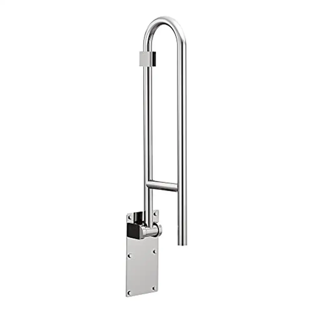 30-Inch Stainless Steel Flip-Up Bathroom Grab Bar Handicapped or Seniors Easy Install ADA Compliant R8960FD with Textured Grip