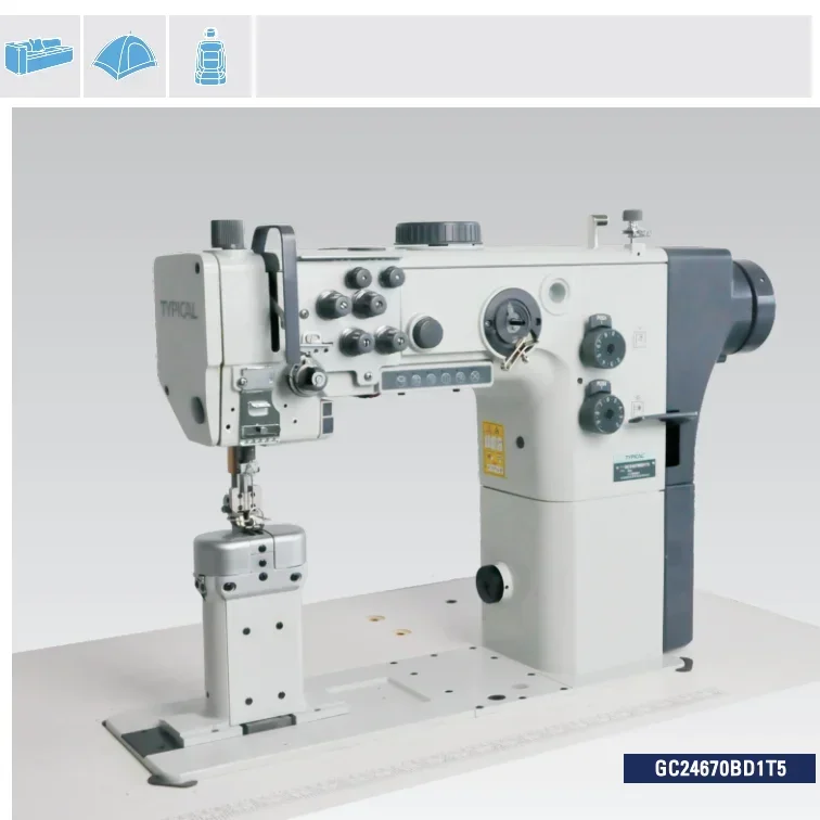 machine for sewing programmed large sewing area tick fabrick double  long arm post bed sewing machine