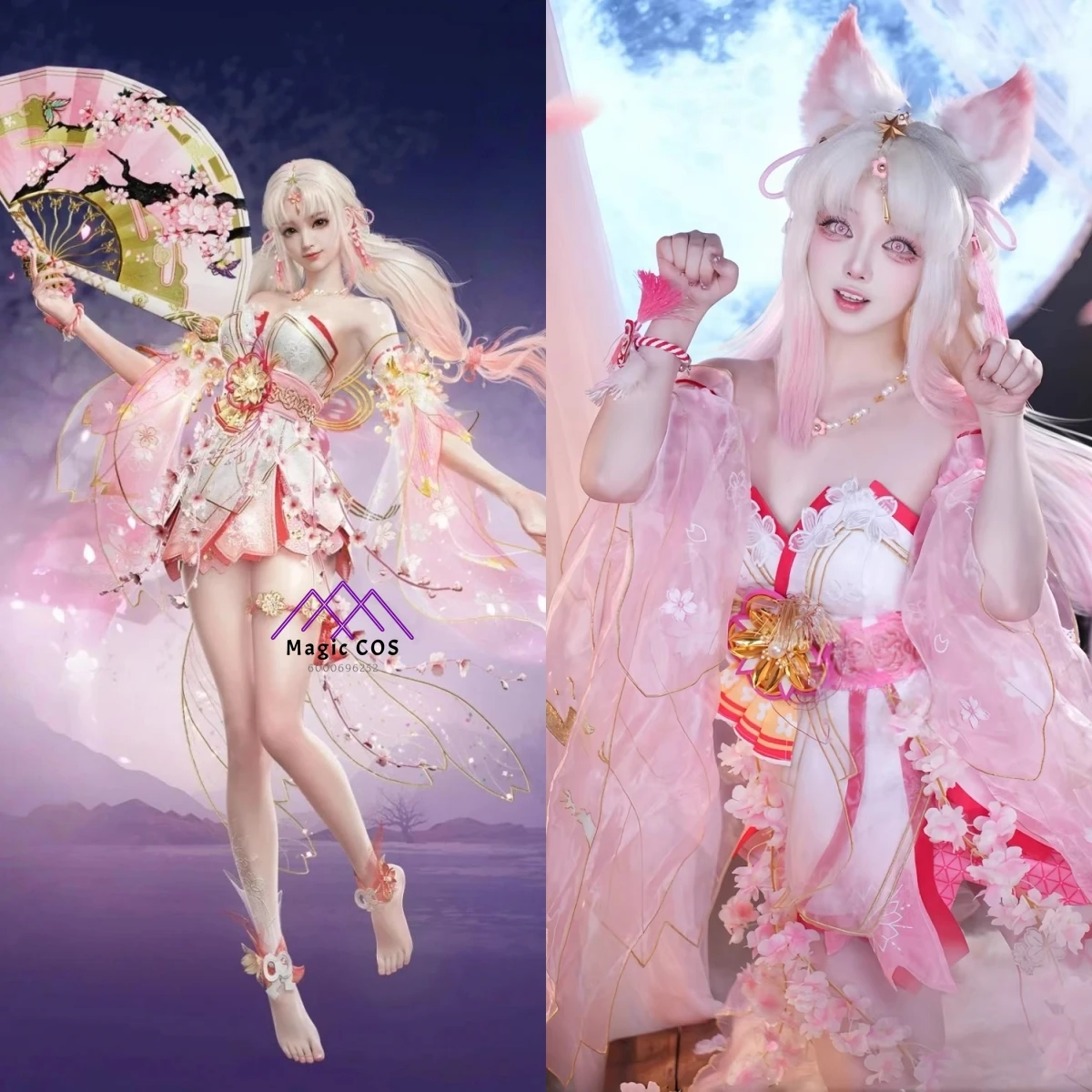 

Top Game Naraka: Bladepoint Cosplay Cherry Blossom Celestial Maiden Costume Anime Kurimi Role Play Pink Dress Women Comic Con