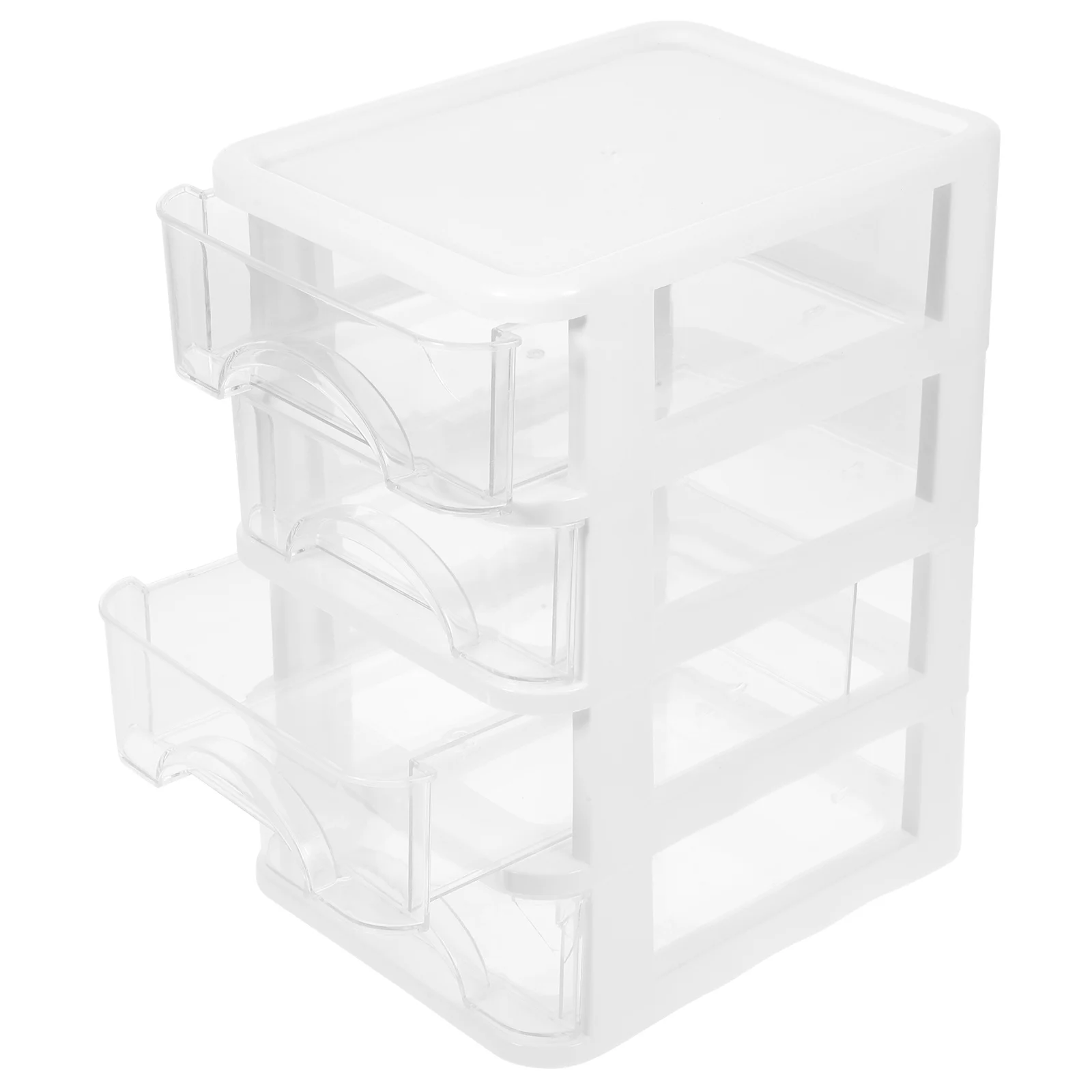 

Desktop Organizer Box 3-Tier Plastic Desk Storage Case Multi-Layer Stationery Holder For Office Home School