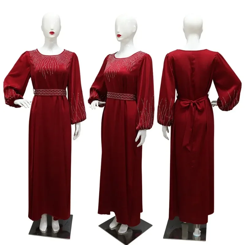 Moda marocchina diamanti Abaya donne abiti musulmani caftano caftano tacchino festa da sera Eid Ramadan Musulmane Jalabiya abiti