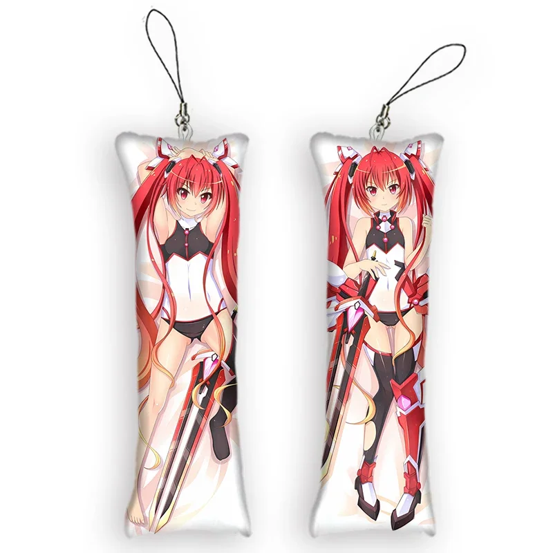 4x12cmCute Mini Dakimakura Keychain Anime Gonna be the Twin-Tail!! Mitsuka Souji Key Chain Backpack Pendant Birthday Gift