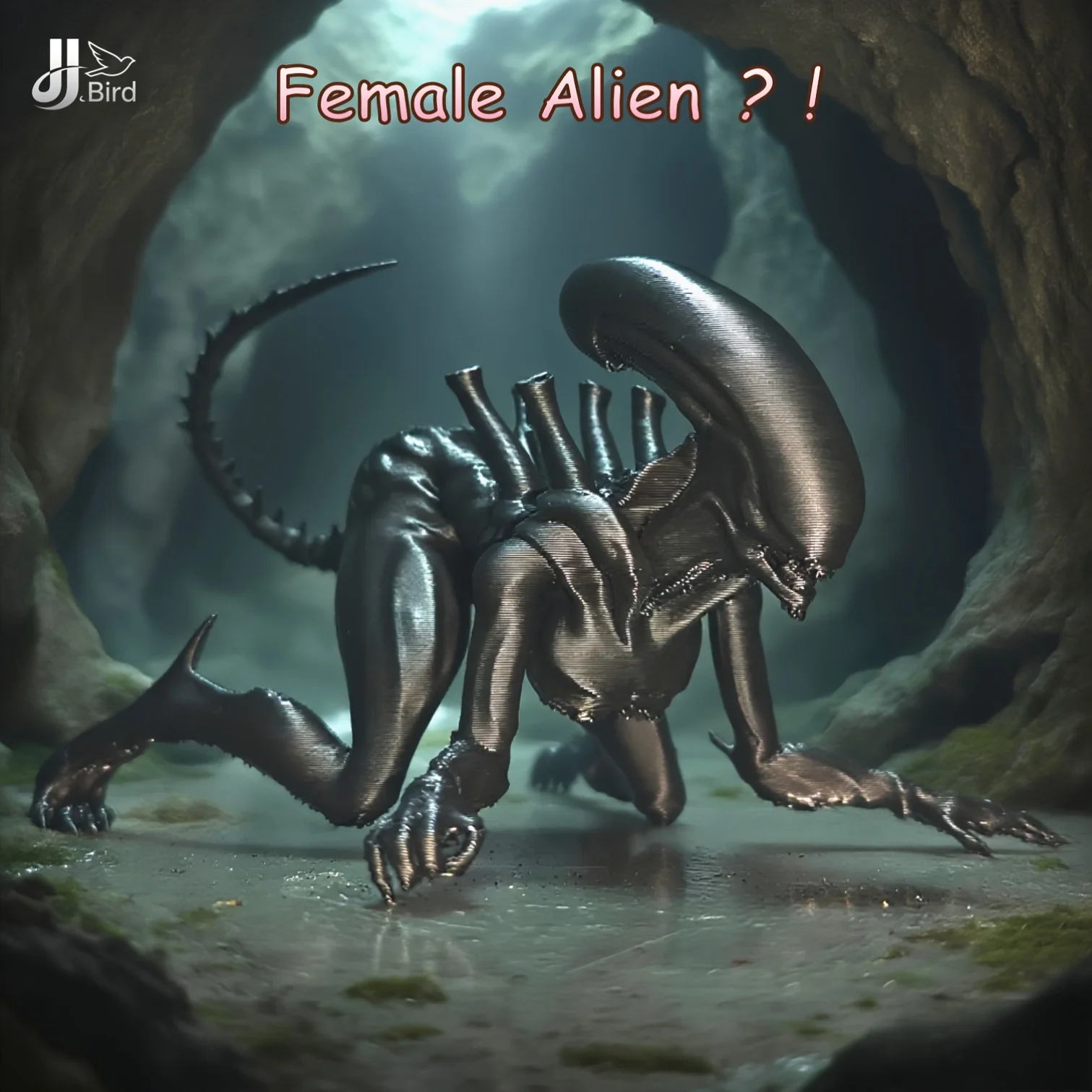 A creative female alien ornament, made by a mysterious creature exclusive to sci-fi fans, is a must for trendy fans