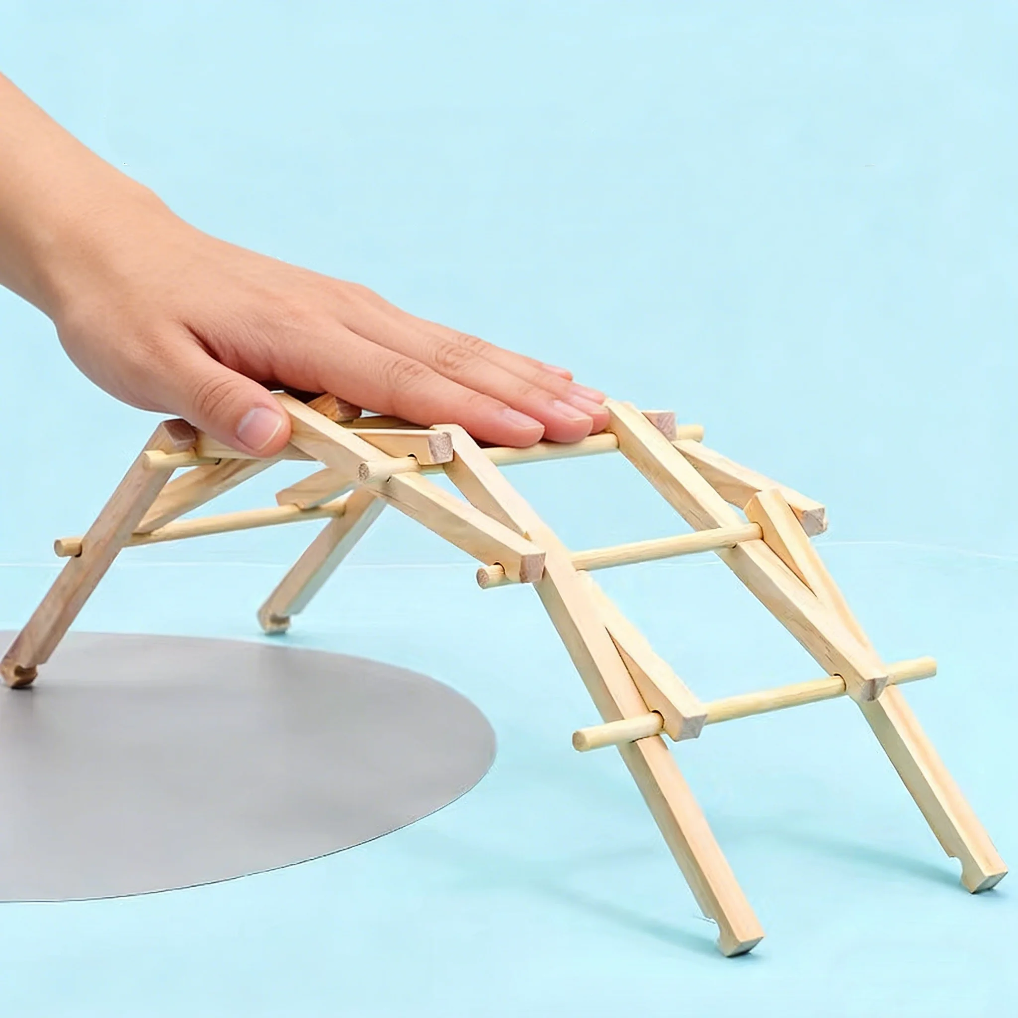Fun STEAM DIY Wooden Beili Arch Bridge Construction Blocks Physics Science Experiment Assemble Puzzle Home Decor Gift for Adults