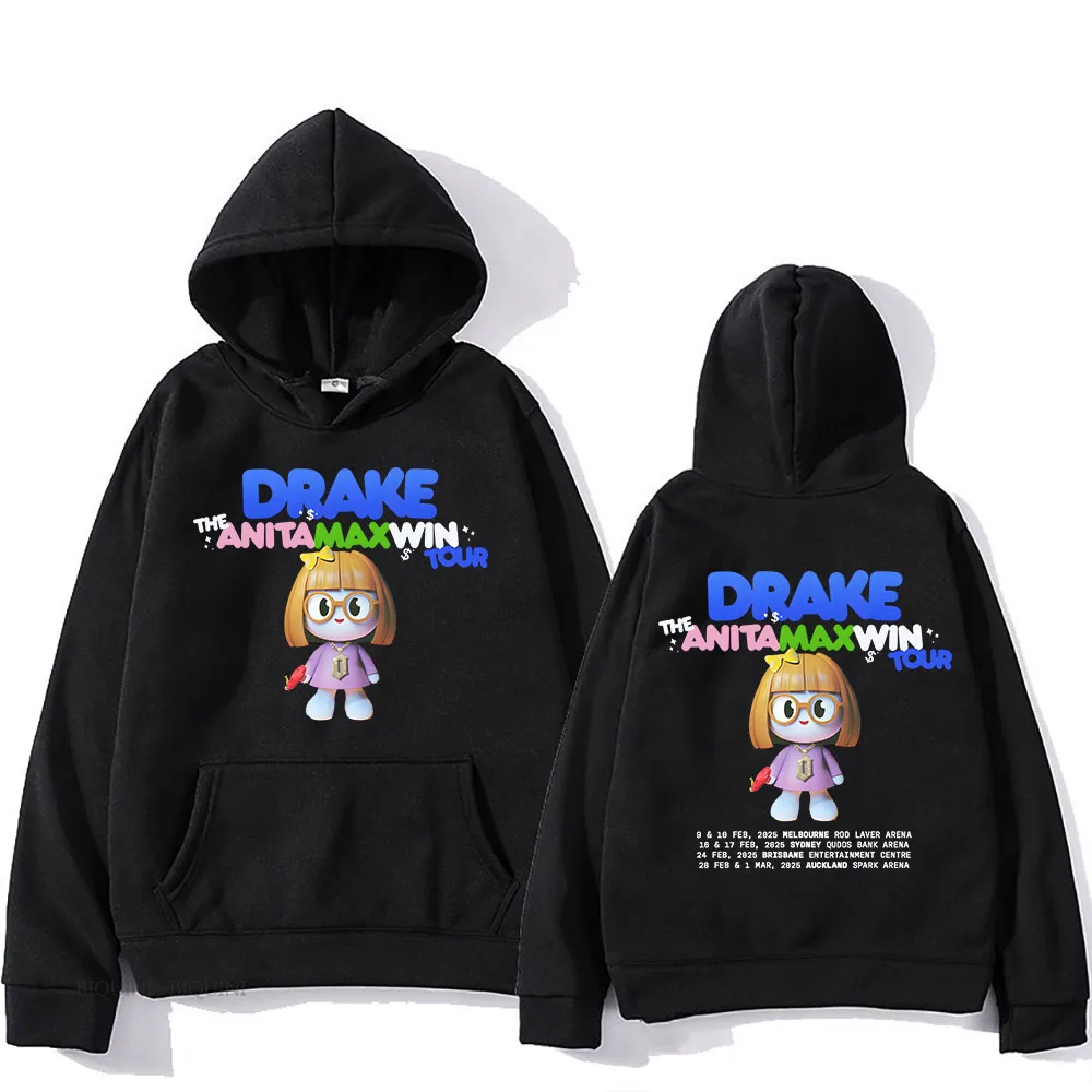 Drake The Anita Max Win Tour 2025 Hoodies Winter Men/Women Unisex Sweatshirts Funny Cartoon Printing Pullovers Hip Hop Clothing