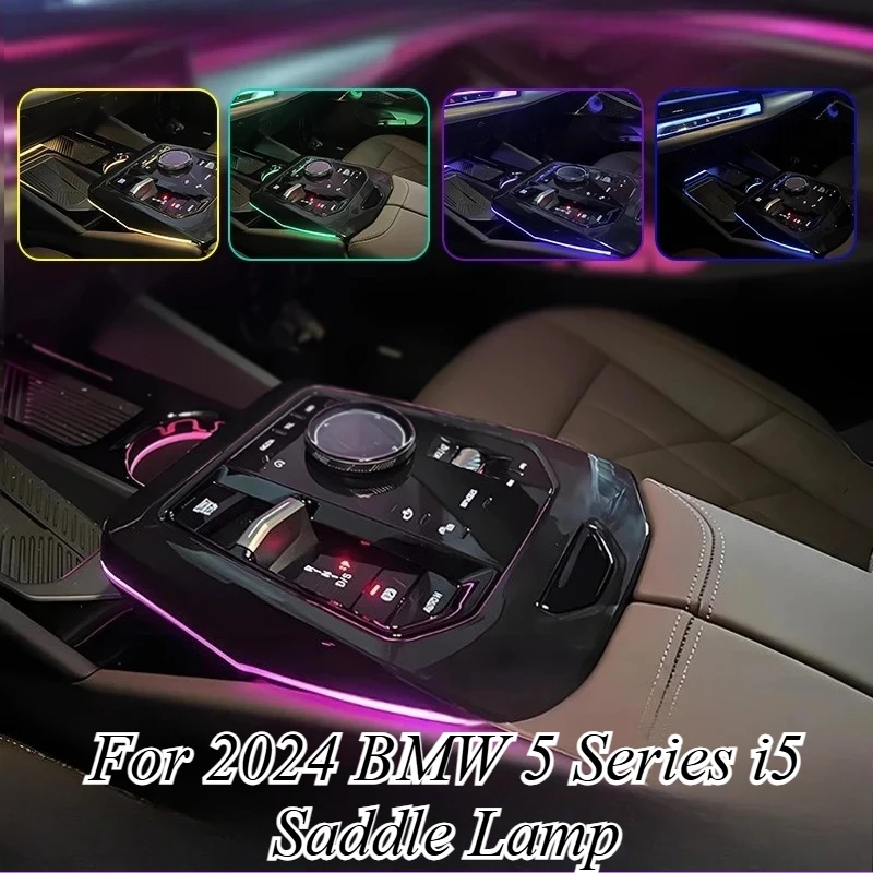 For BMW 5 Series G60 i5 2024 Center Console RGB Ambient Light Strip Sync with Original Atmosphere Lighting Car Interior Styling