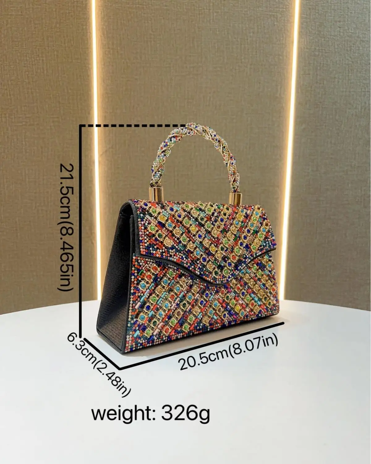 Neue Nische Design Strass Handtasche Modische Schulter Handtasche für Frauen Heißer Verkauf – Detail 2
