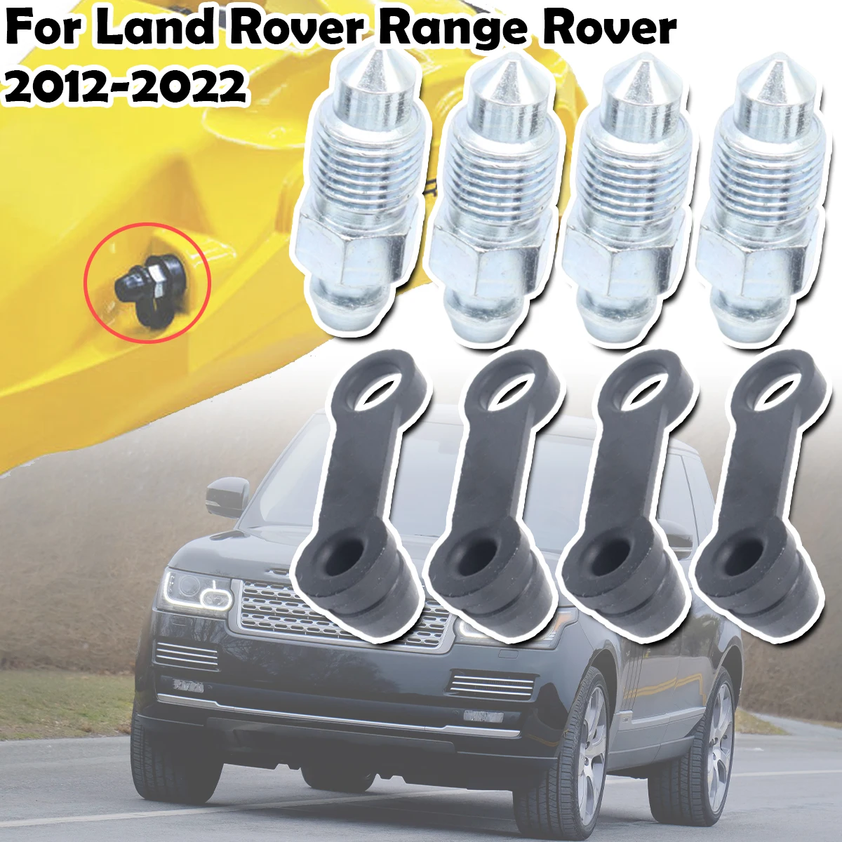 

For Land Rover Range Rover 2012 -2022 Front Bleeder Valves and Rubber Dust Caps Left Right Caliper Bleed Nipple Screw Repair Kit