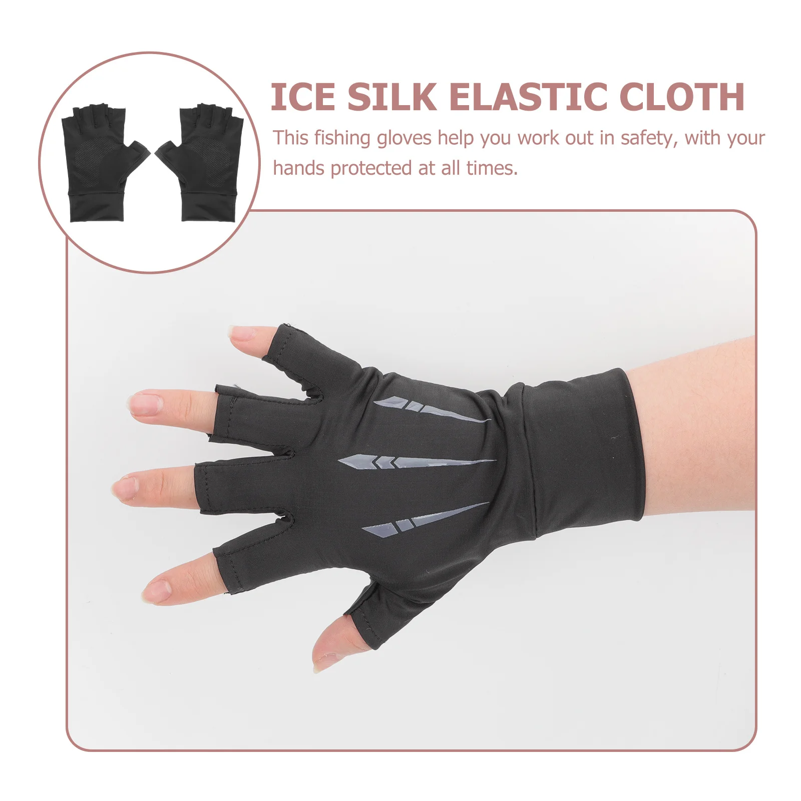 

1 Pair Uv Protection Sunscreen Gloves Ice Silk Non-Slip Wear-Resistant Breathable Outdoor Sports Cycling Fishing Hiking Gloves